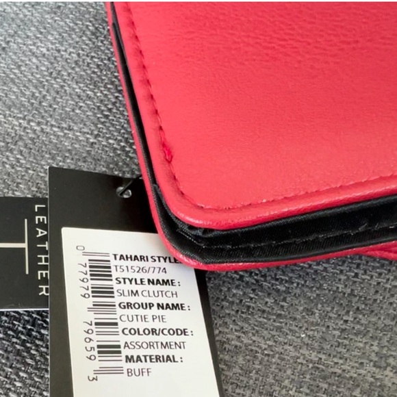 NEW TAHARI SLIM CLUTCH TWO -FOLD WALLET CASE ORGANIZER RFID PROTECTION - Picture 8 of 8